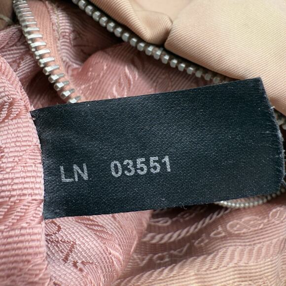 Prada Nylon Floral Applique Shoulder Bag Pink Beige Made in Italy - Picture 15 of 16